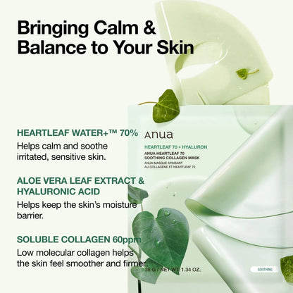 Anua Heartleaf 70 Soothing Collagen Mask 38gm