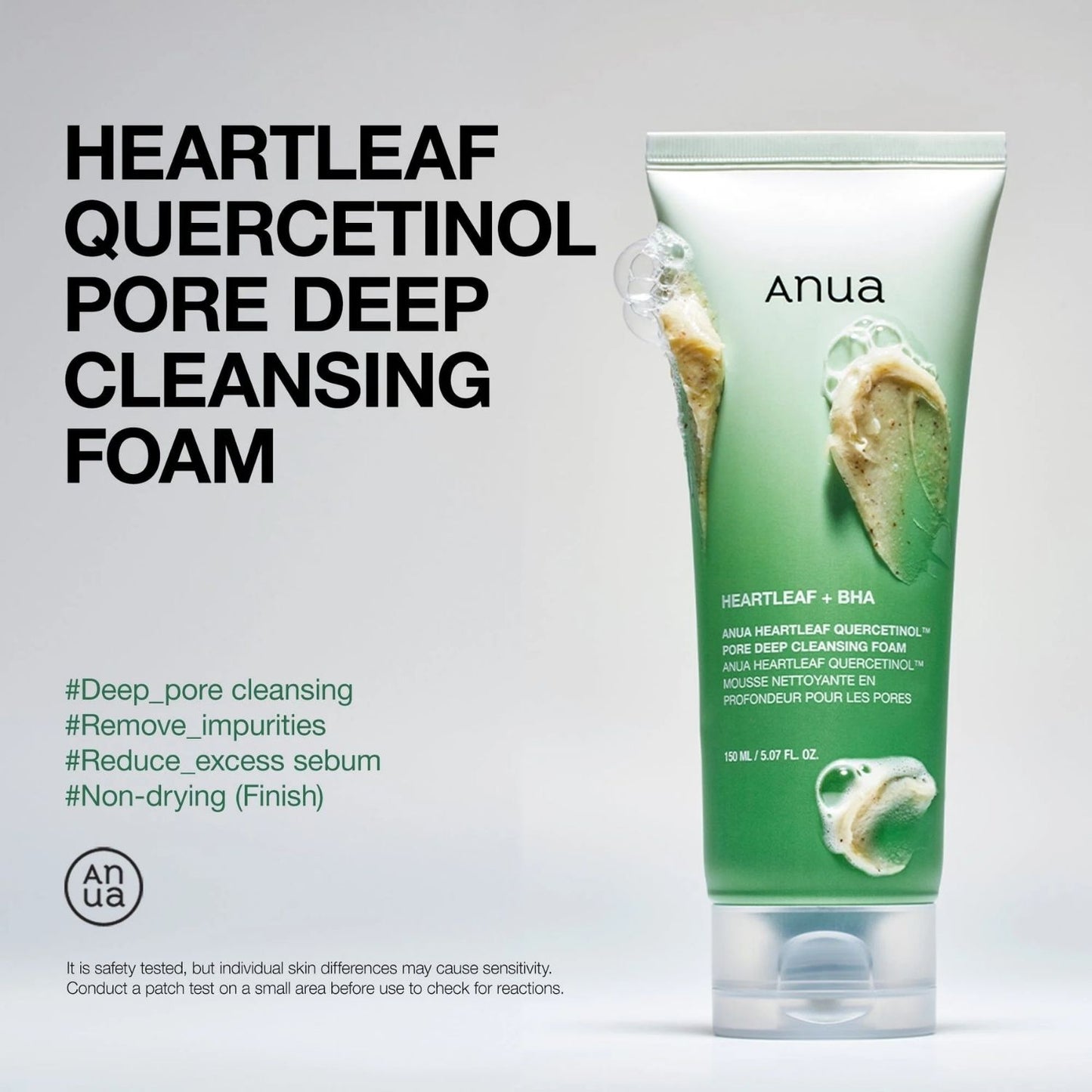 Anua Heartleaf Quercetinol Cleansing Foam 150ml