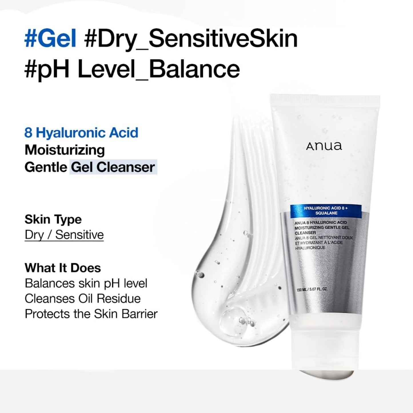 Anua Hyaluronic Hydrating Gentle Foaming Cleanser 150ml