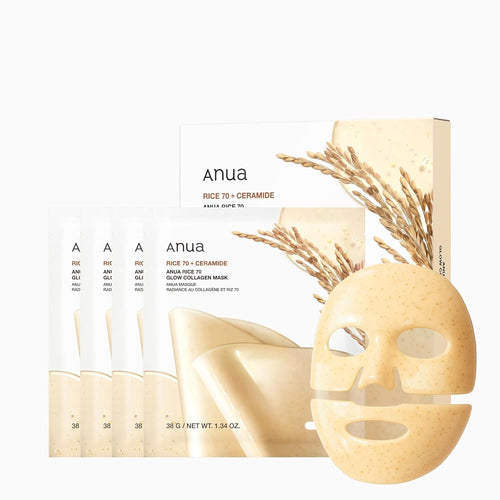 Anua Rice 70 Glow Collagen Mask 38G (1Ea)*4Set